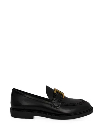 Pre-owned Chloé Vintage Marcie Embellished Loafers In Black