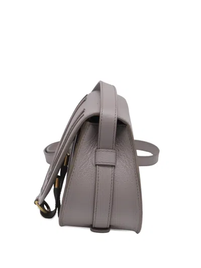 Pre-owned Chloé Vintage Marcie Grained-leather Shoulder Bag In Gray