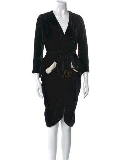 Pre-owned Chloé Vintage Midi Length Dress In Black