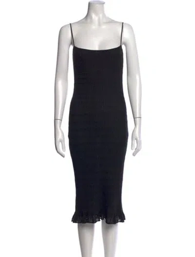 Pre-owned Chloé Vintage Midi Length Dress In Black