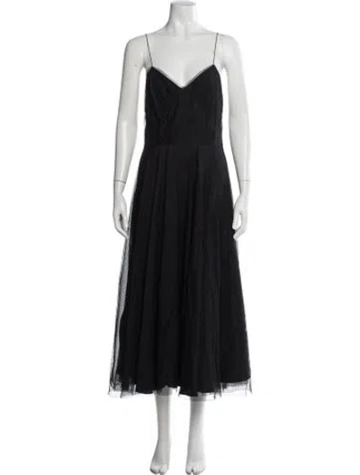 Pre-owned Chloé Vintage Midi Length Dress In Black