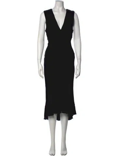 Pre-owned Chloé Vintage Midi Length Dress In Black
