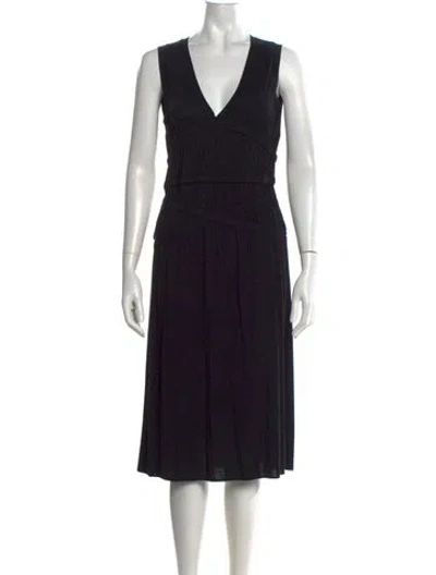 Pre-owned Chloé Vintage Midi Length Dress In Black