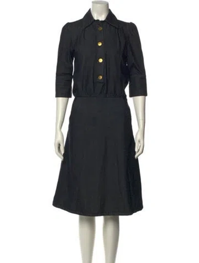 Pre-owned Chloé Vintage Midi Length Dress In Blue