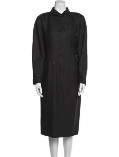 Pre-owned Chloé Vintage Midi Length Dress In Gray