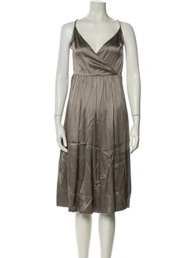 Pre-owned Chloé Vintage Midi Length Dress In Gray
