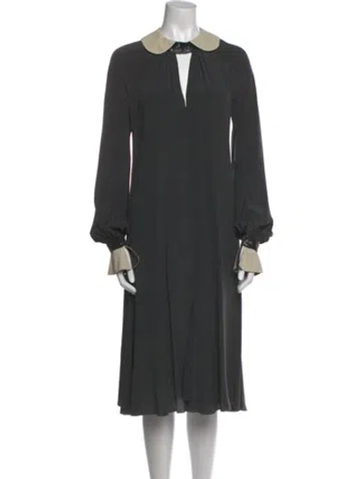 Pre-owned Chloé Vintage Midi Length Dress In Gray