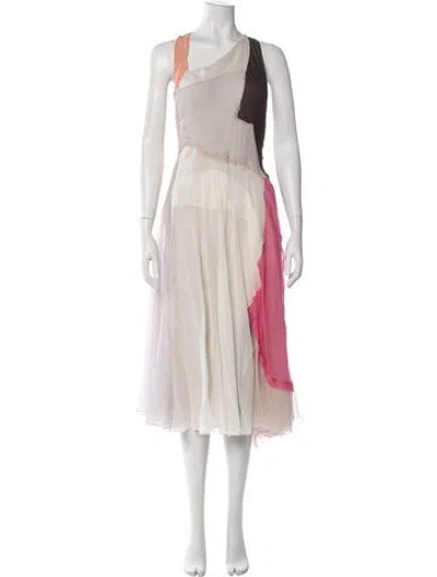 Pre-owned Chloé Vintage Midi Length Dress In Gray