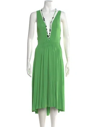 Pre-owned Chloé Vintage Midi Length Dress In Green