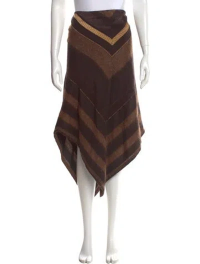 Pre-owned Chloé Vintage Midi Length Skirt In Brown