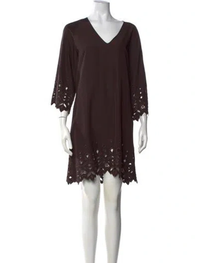 Pre-owned Chloé Vintage Mini Dress In Brown