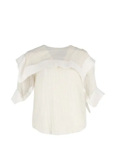 Pre-owned Chloé Vintage Overlay Striped Blouse In Neutral