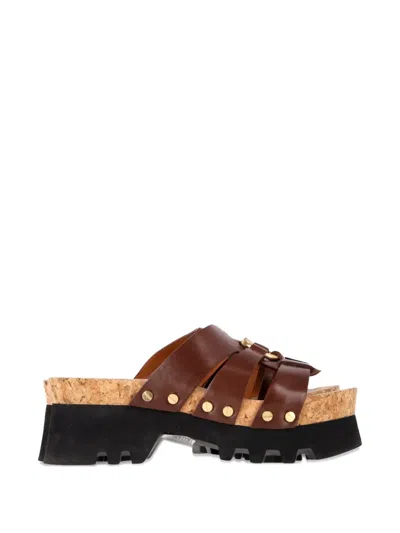 Pre-owned Chloé Vintage Owena Sandals In Brown