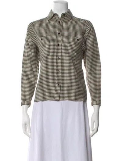 Pre-owned Chloé Vintage Plaid Print Button-up Top In Multi