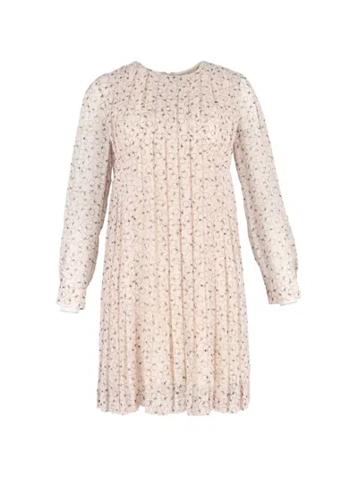Pre-owned Chloé Vintage Pleated Printed Knee Length Dress In Neutral