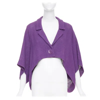 Pre-owned Chloé Chloe Vintage Purple Cotton Blend Single Button High Low Cape Jacket Fr38 M
