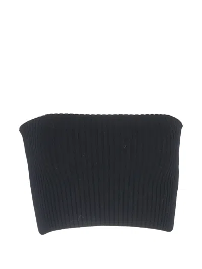 Pre-owned Chloé Vintage Ribbed Knit Tube Top In Black