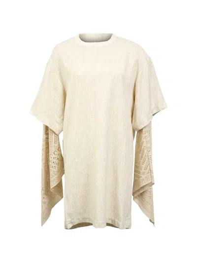 Pre-owned Chloé Vintage Sandy Crochet-panel Mini Dress In Neutral