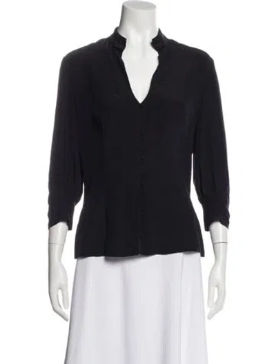 Pre-owned Chloé Vintage Silk Blouse In Black
