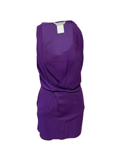Pre-owned Chloé Vintage Sleeveless Draped Dress In Purple