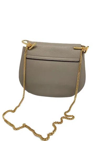 Pre-owned Chloé Vintage Small Drew Logo-detail Chain Shoulder Bag In Gray