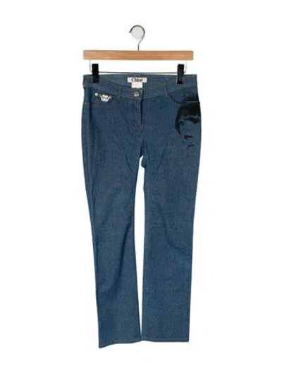 Pre-owned Chloé Vintage Straight Leg Jeans In Blue