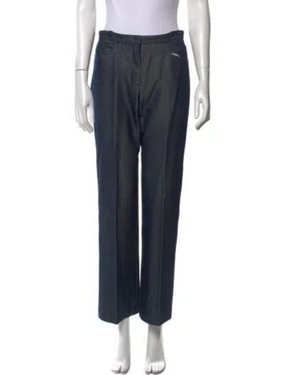 Pre-owned Chloé Vintage Straight Leg Pants In Blue