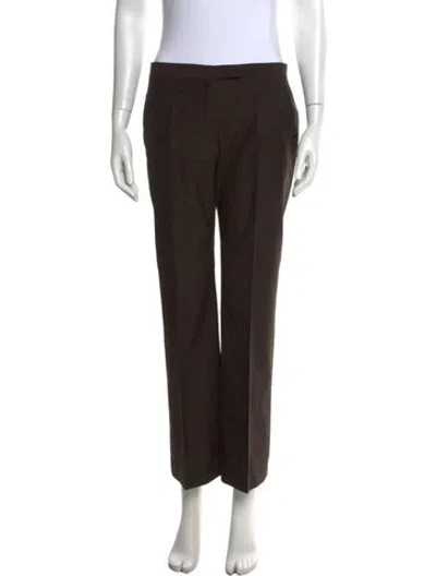 Pre-owned Chloé Vintage Straight Leg Pants In Brown
