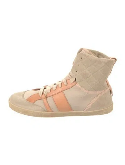 Pre-owned Chloé Vintage Suede Sneakers In Neutral