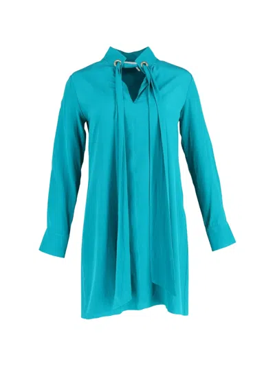 Pre-owned Chloé Vintage Tie-neck Blouse In Blue