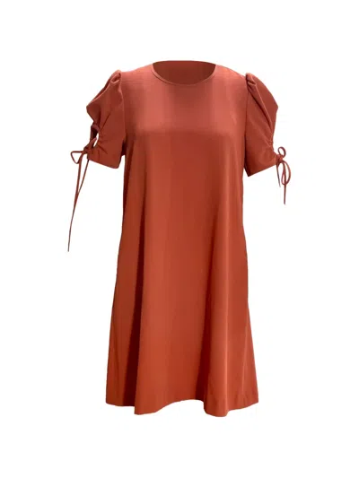 Pre-owned Chloé Vintage Tie-sleeve Dress In Red