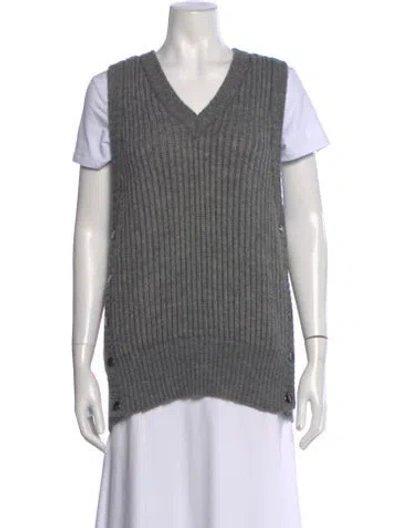 Pre-owned Chloé Vintage V-neck Sweater In Gray