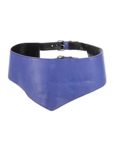 Pre-owned Chloé Vintage Wide Belt In Blue