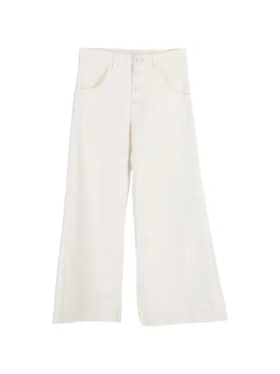 Pre-owned Chloé Vintage Wide-leg Jeans In White