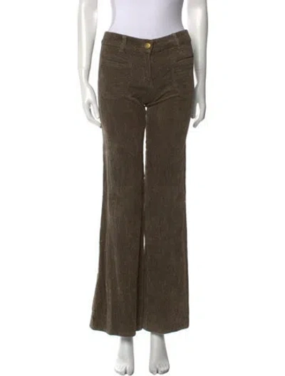 Pre-owned Chloé Vintage Wide Leg Pants In Green