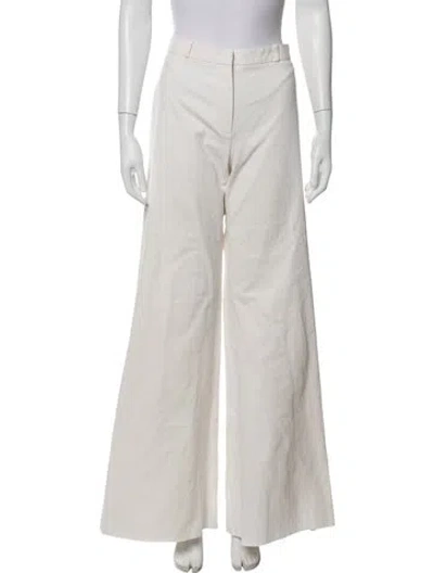 Pre-owned Chloé Vintage Wide Leg Pants In White
