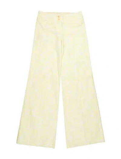 Pre-owned Chloé Vintage Wide Leg Pants In Yellow