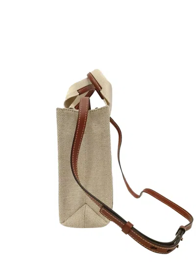 Pre-owned Chloé Vintage Woody Logo-strap Tote Bag In Neutral