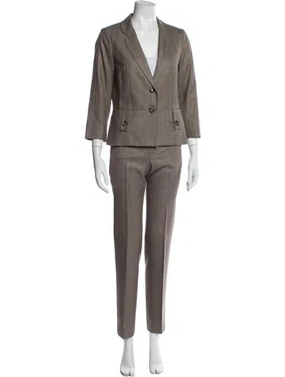 Pre-owned Chloé Vintage Wool Pantsuit In Gray