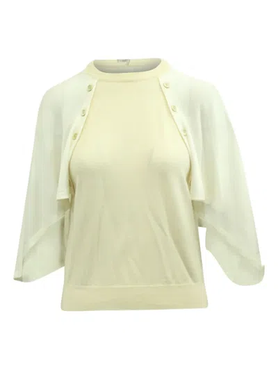 Pre-owned Chloé Vintage Wool Top In White