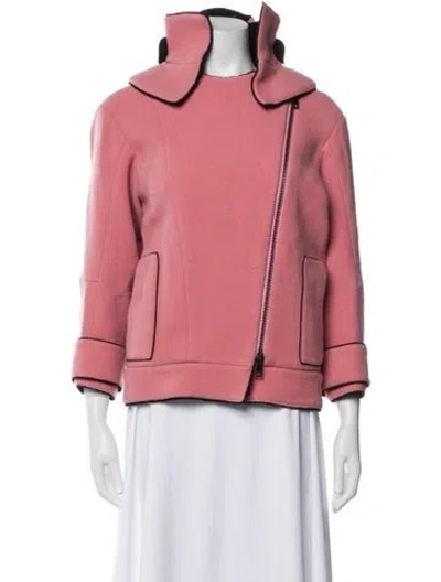 Pre-owned Chloé Virgin Wool Biker Jacket In Pink