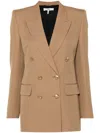 Chloé Double-breasted Wool Blazer In Brown