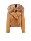 Chloé Virgin Wool Blend Jacket With Fur Collar