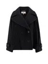 Chloé Virgin Wool Blend Peacoat In Black