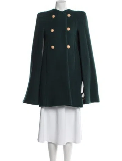 Pre-owned Chloé Virgin Wool Cape W/ Tags In Green