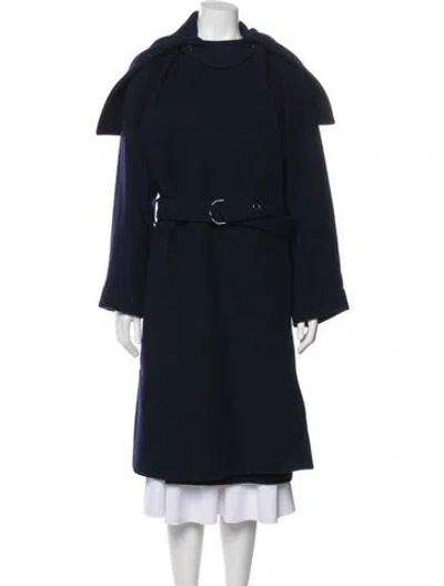 Pre-owned Chloé Virgin Wool Coat In Blue