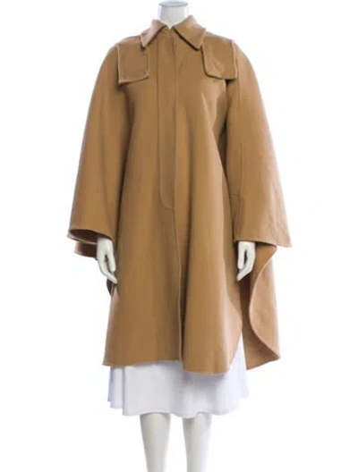 Pre-owned Chloé Virgin Wool Coat In Neutral