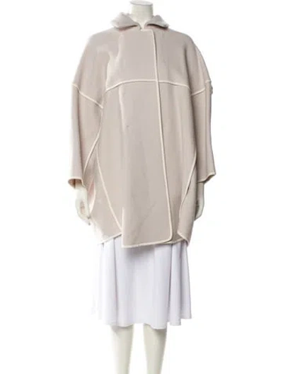 Pre-owned Chloé Virgin Wool Coat In Neutral