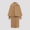 Chloé Cape Coat In Wool & Cashmere Orange Size 8 100% Wool, Horn Bubalus Bubalis, Farmed, Coo India In Soft Tan