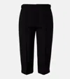 Chloé Tailored Wool Crepe Capri Pants In Black